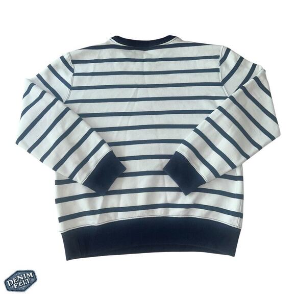 POLO RALPH LAUREN Men’s Navy Blue/White Polo Bear Striped Fleece Sweatshirt - Picture 7 of 16